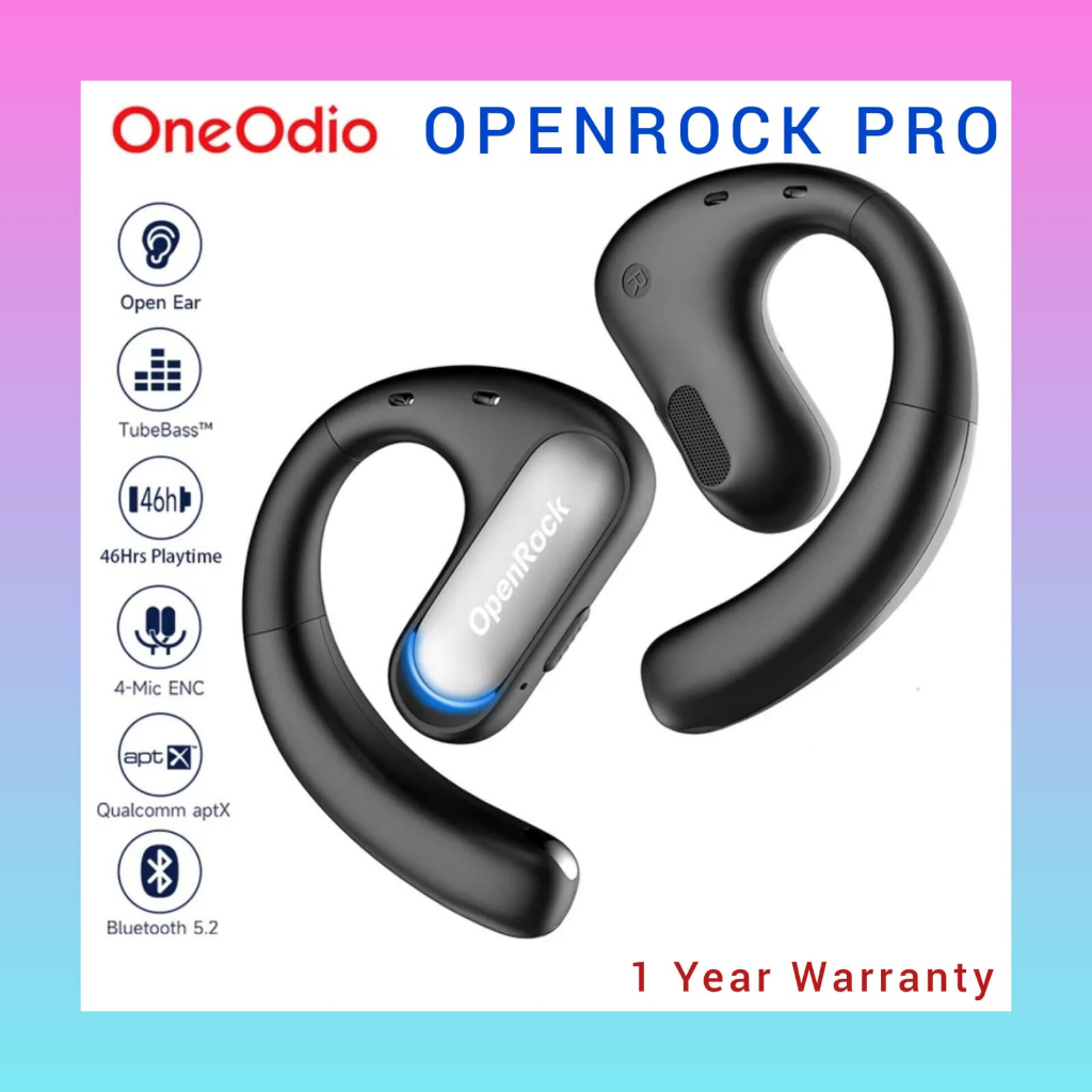 Oneodio Openrock Pro Open Ear Air Conduction Earbuds BT 5.2 APTX HD With 4 Mic ENC