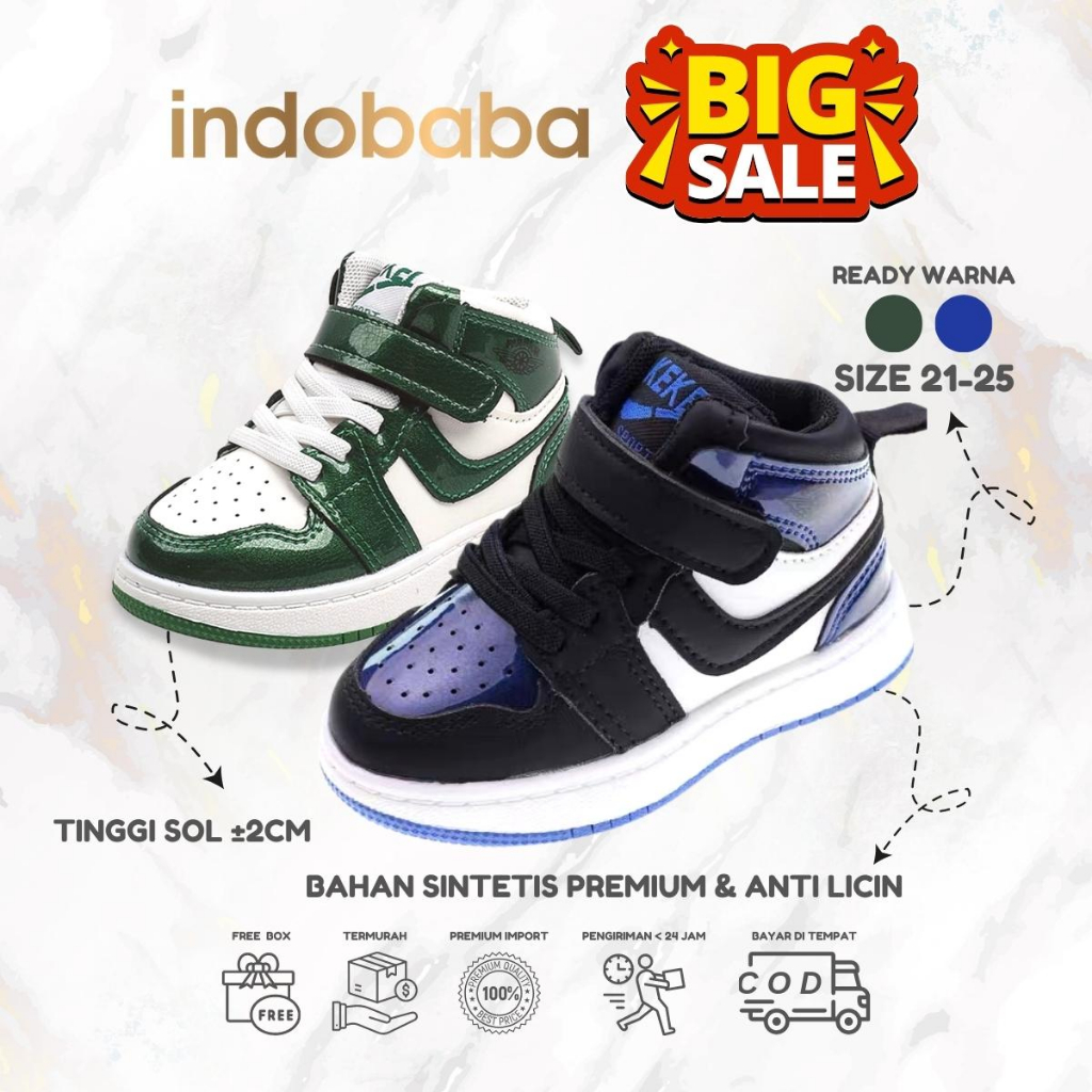 indobaba Sepatu Anak Perempuan Sneakers Anak Import Sport Glossy 1-5 Tahun S135