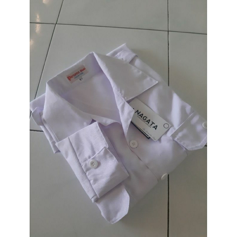 PROMO !! BAJU PDH PUTRI PAKAIAN DINAS HARIAN PNS/ASN GURU PEMDA  WARNA PUTIH BAHAN DRILL BERKUALITAS 100% REAL PICT