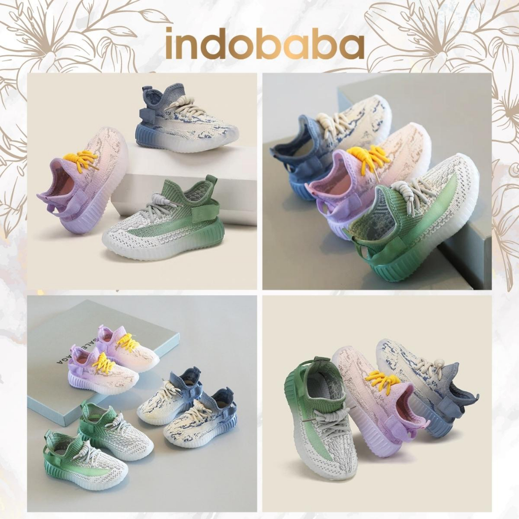 indobaba Sepatu Anak Perempuan Sneakers Anak Import Slip On Casual 1-5 Tahun S157