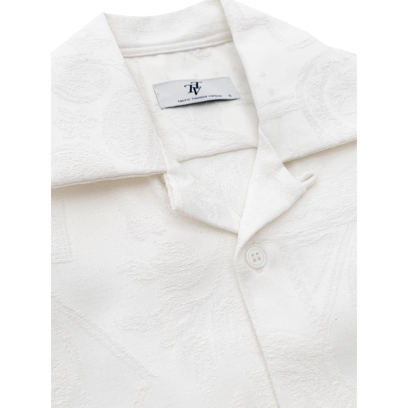 Jacquard Paisley White Shirt