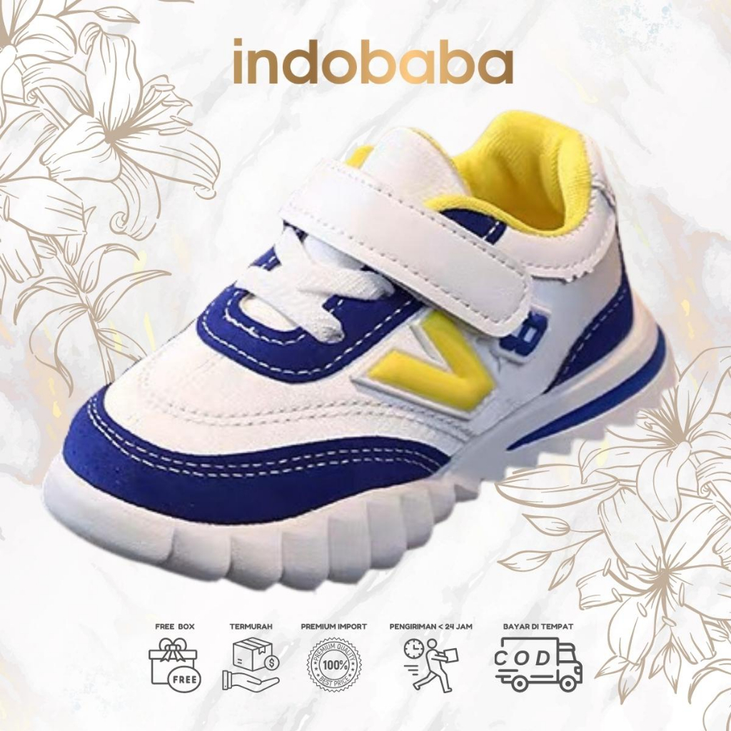 indobaba Sepatu Anak Perempuan Sneakers Anak Import Fashion Casual 1-5 Tahun S160