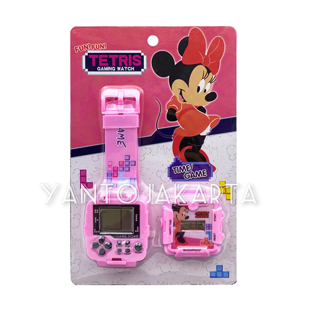 JAM TANGAN ANAK PEREMPUAN KARAKTER MINNIE GAME TETRIS