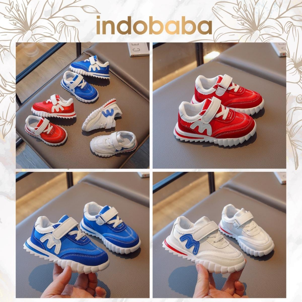 indobaba Sepatu Anak Perempuan Sneakers Anak Import Fashion Casual Sintetis1-5 Tahun S165