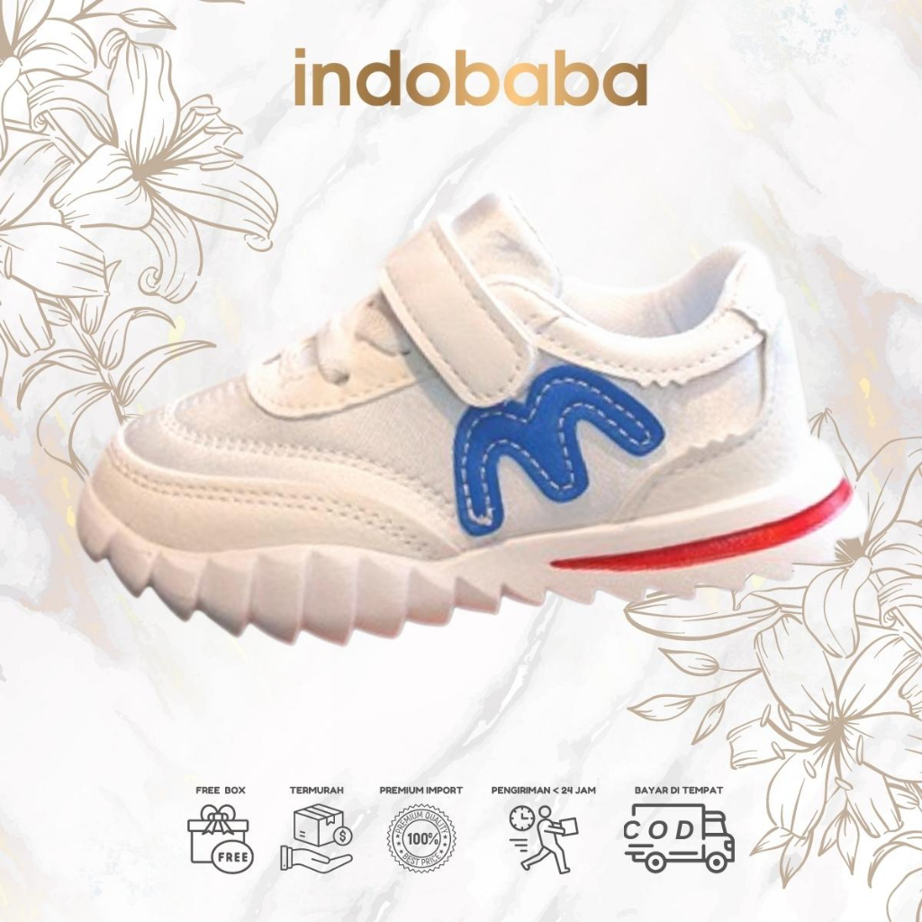 indobaba Sepatu Anak Perempuan Sneakers Anak Import Fashion Casual Sintetis1-5 Tahun S165