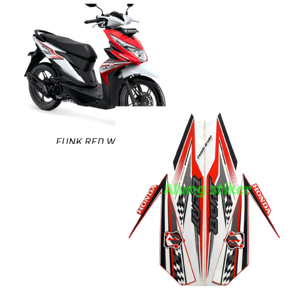 STIKER STRIPING MOTOR BEAT FI  2018 ESP PUTIH-MERAH STANDAR