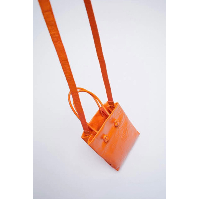 Mini leather tote bag zara original