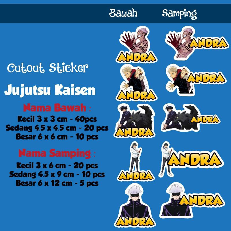 

Label Cut Out Jujutsu Kaisen Waterproof