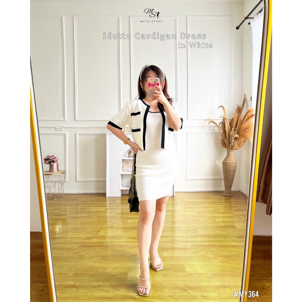 (MY364) Idette Cardigan Dress Wanita Dewasa Knit Rajut Import Set Korea