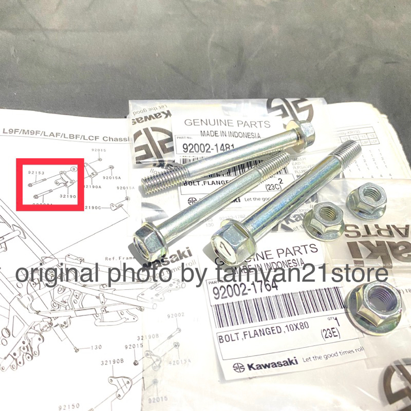 BAUT SET GANTUNGAN MESIN ATAS MONTING ENGINE NINJA R SS