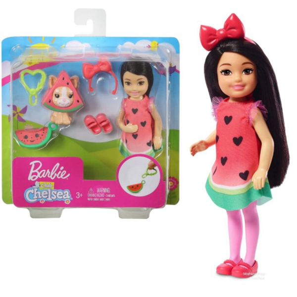 

Dijual Boneka Chelsea Barbie Doll with Water Melon Kostum Semangka with 1 Pet Diskon