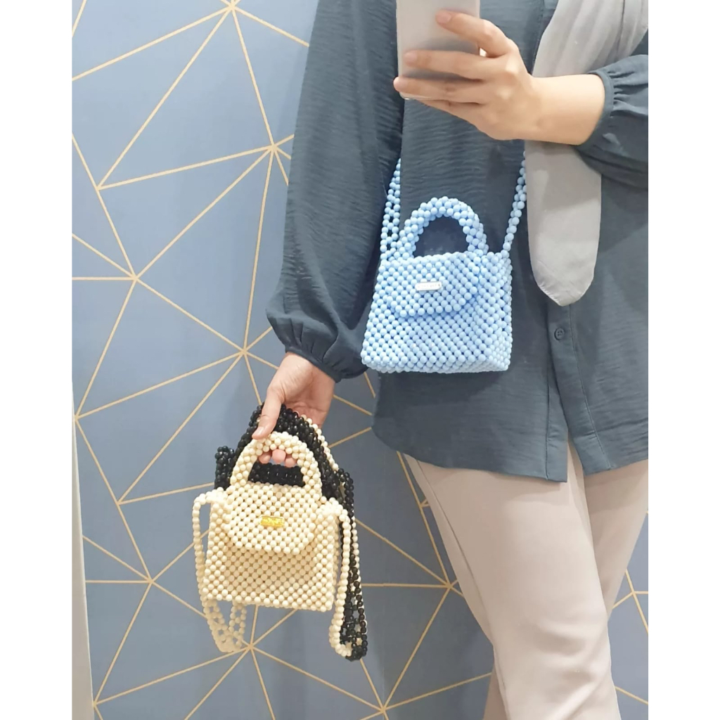 Beaded Bag Cantik / Beads Bag Cantik / Tas Manik Handmade / Pearl Bag / Tas Mutiara