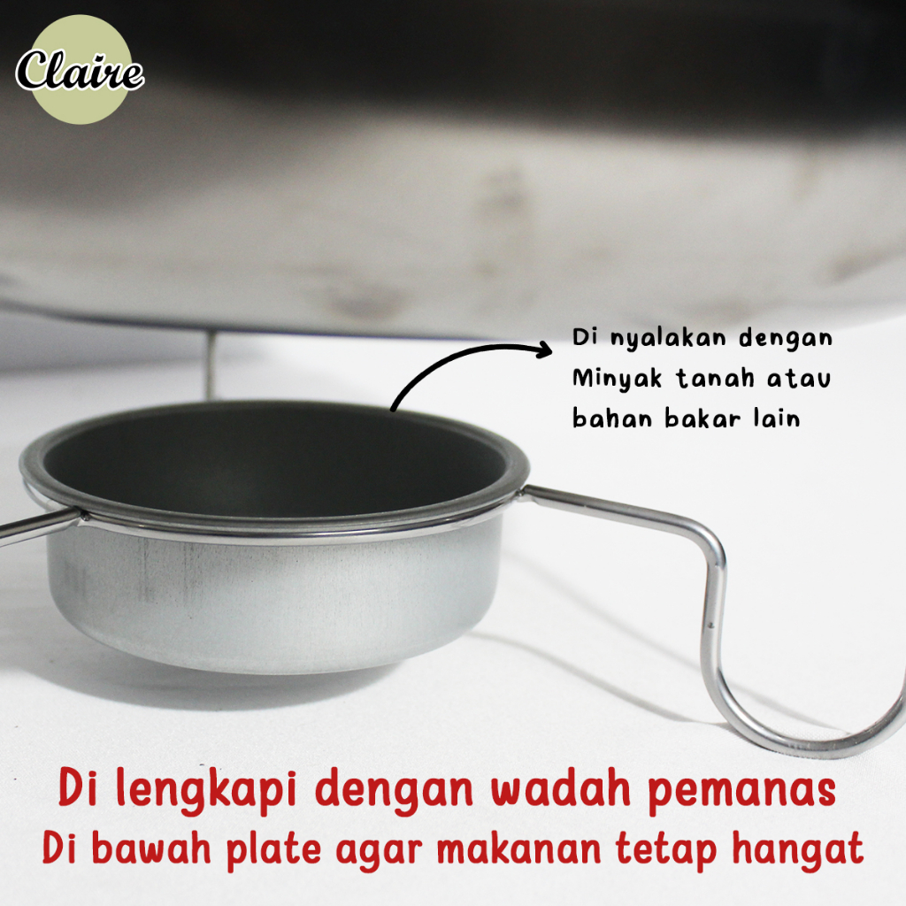 Wadah Set Tempat Makan Piring Saji Prasmanan Tutup Kaca Dan Stainless Steel / Fast Food Dish