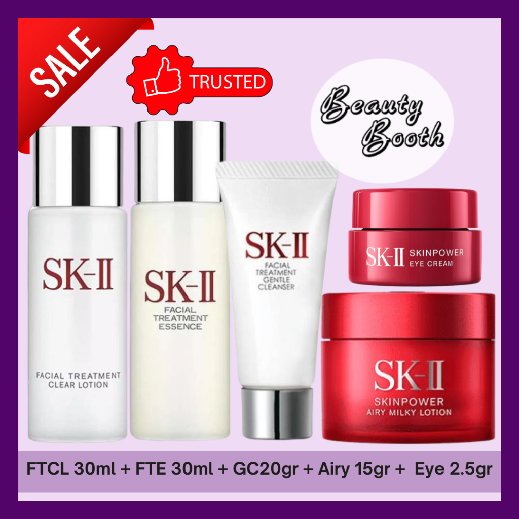 SKII SK-II SK2 Paket Antiaging 5pcs FTE 30ml FTCL 30ml  GC 20gr Skinpower AIRY 15gr Skinpower Eye 2.5gr