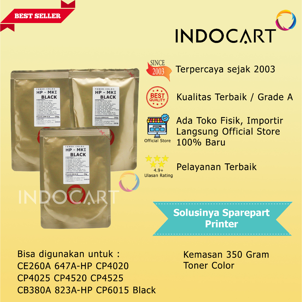 Serbuk Toner Warna Mitsubishi-CE260X 649X-HP CP4025 CP4525-350gr-K