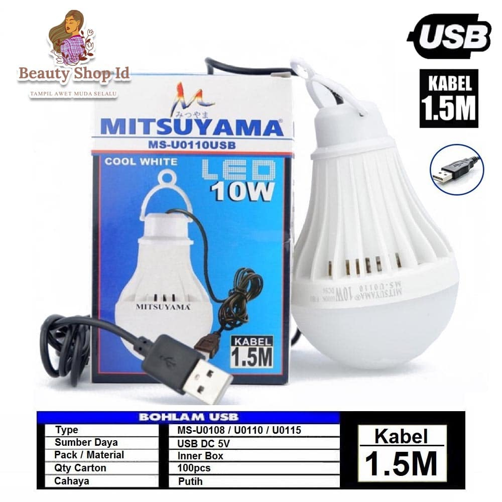 BISA COD - Lampu Bohlam LED USB Emergency Mitsuyama Terang Tahan Lama