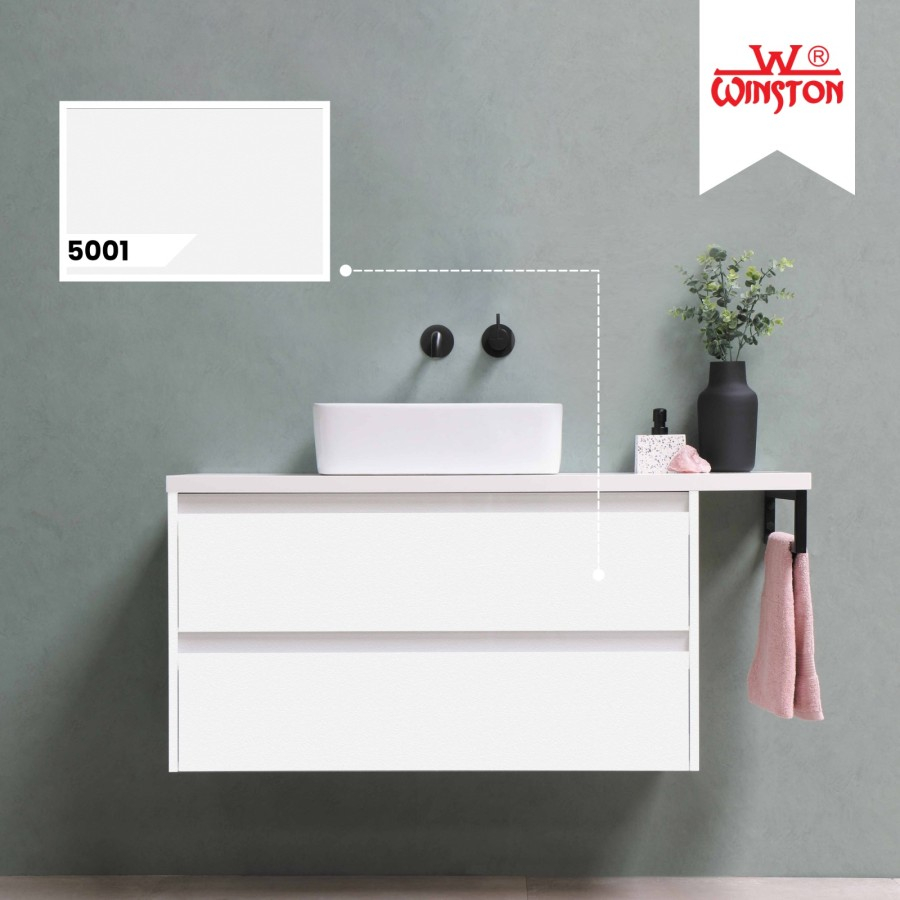 Decosheet PVC Sheet Warna Putih 5001 WINSTON Tekstur Kulit Jeruk