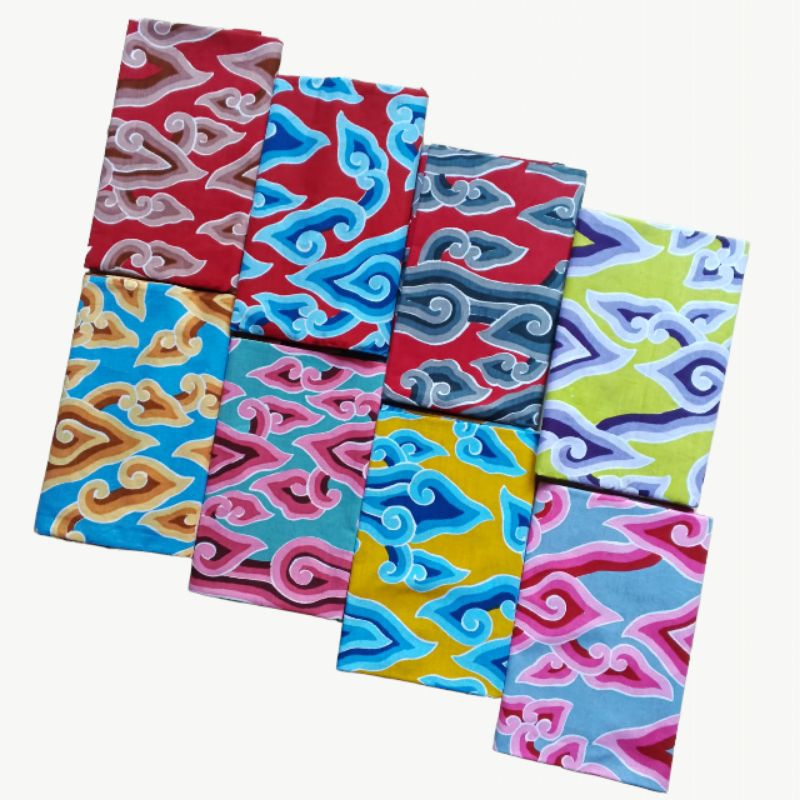 batik.cirebon | Katun PREMIUM | Kain Mega Mendung Tosca Bayangan ungu
