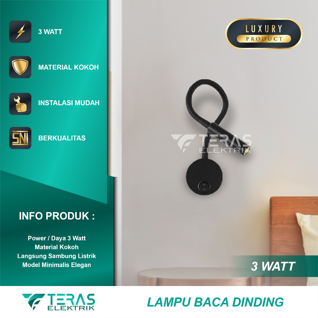 Lampu baca flexible lampu dinding spiral reading lamp flexible