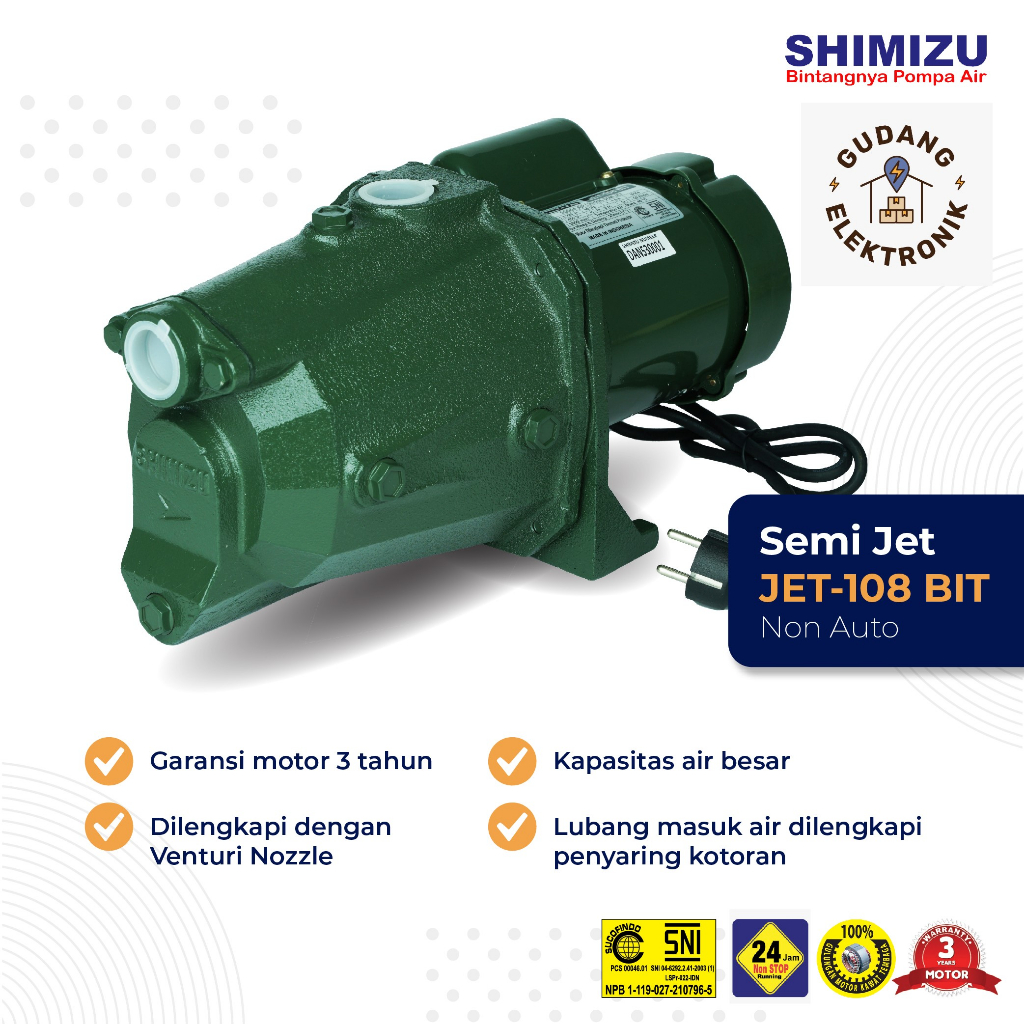 Shimizu Pompa Air Semi Jet Pump JET-108 BIT / JET108BIT / JET 108 BIT
