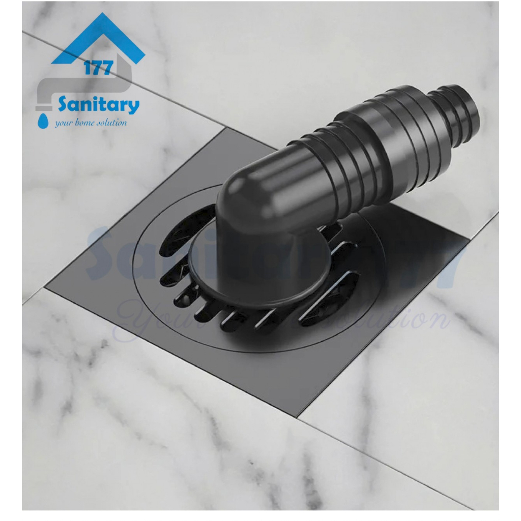 bundling Saringan Got mesin cuci HITAM set + kepala black -paket Floor drain Stainless tebal pembuangan air kamar mandi  strainer sambungan mesin cuci