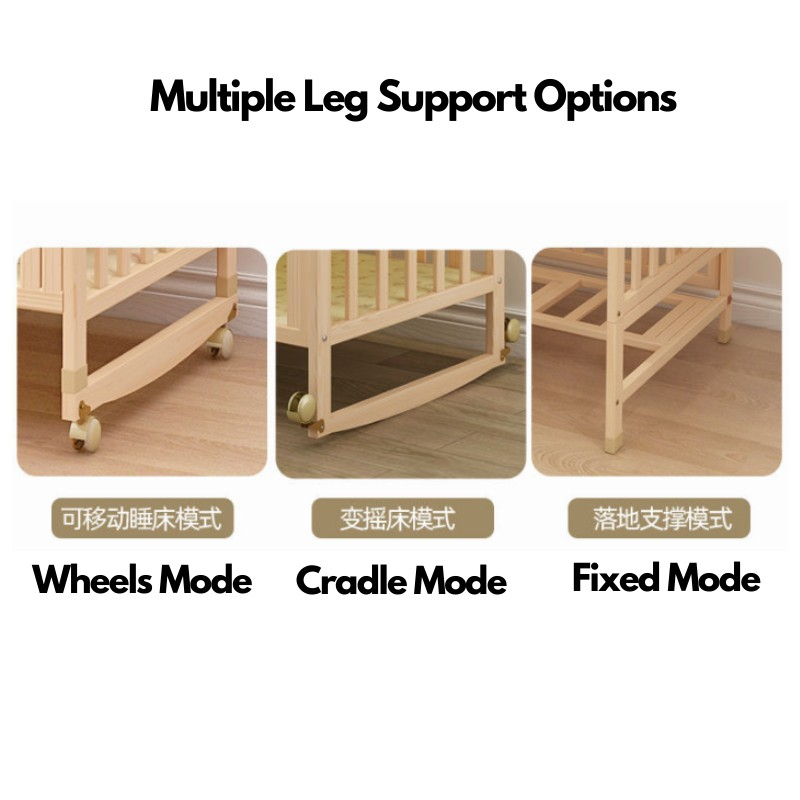 Multifunctional Baby Extendable Storage Cradle Crib Bed Toddler