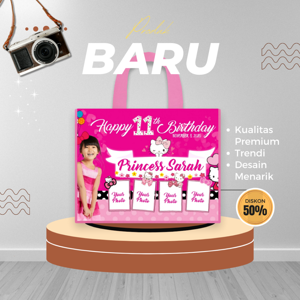 

PREMIUM ELEGANT TAS ULTAH BIRTHDAY HELLO KITTY TAS CUSTOM PRINTING SPUNBOND