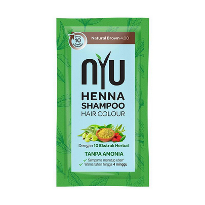 NYU HENNA SHAMPOO NATURAL BROWN 20 ML