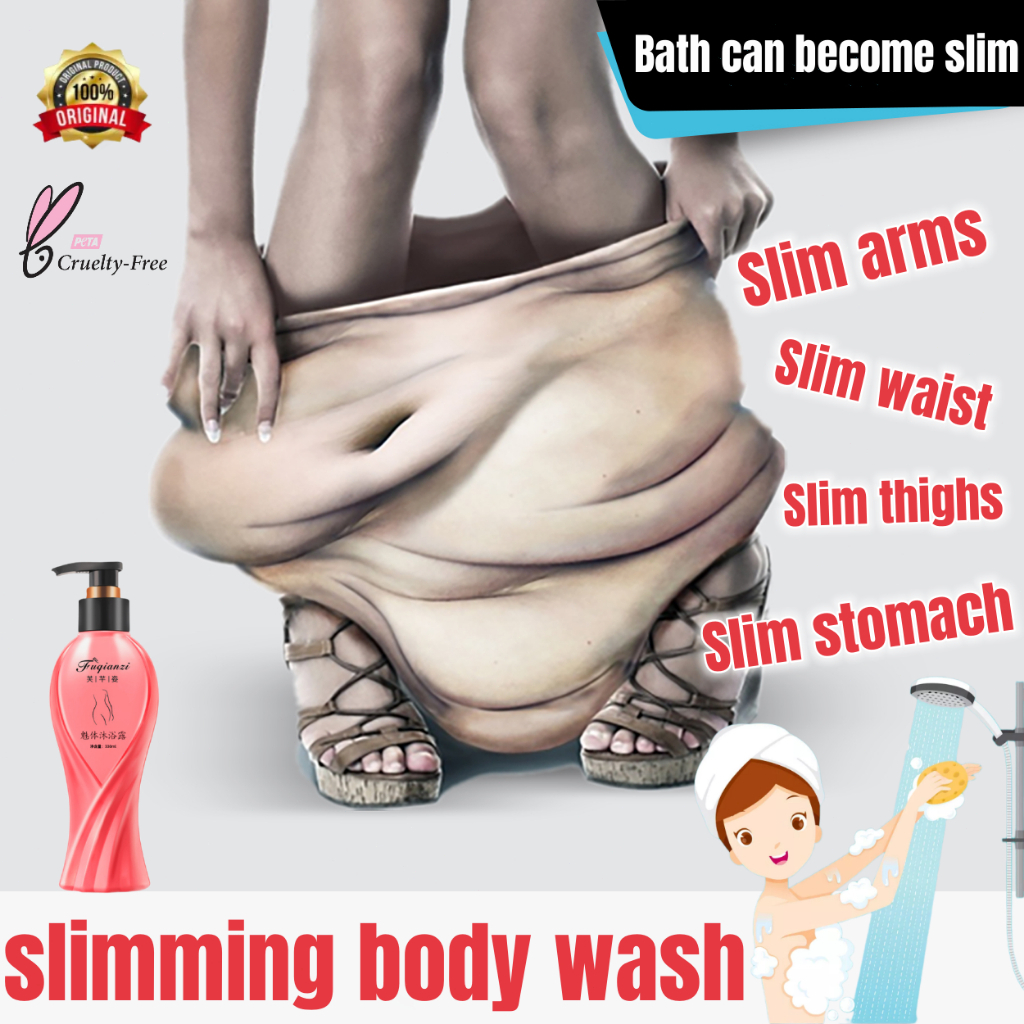 [100% Asli ] Sabun pemutih pelangsing badan Pembakar lemak Whitening body wash 330ml Tidak usah berolahraga dan diet juga bisa mengecilkan perut, paha dan lengan