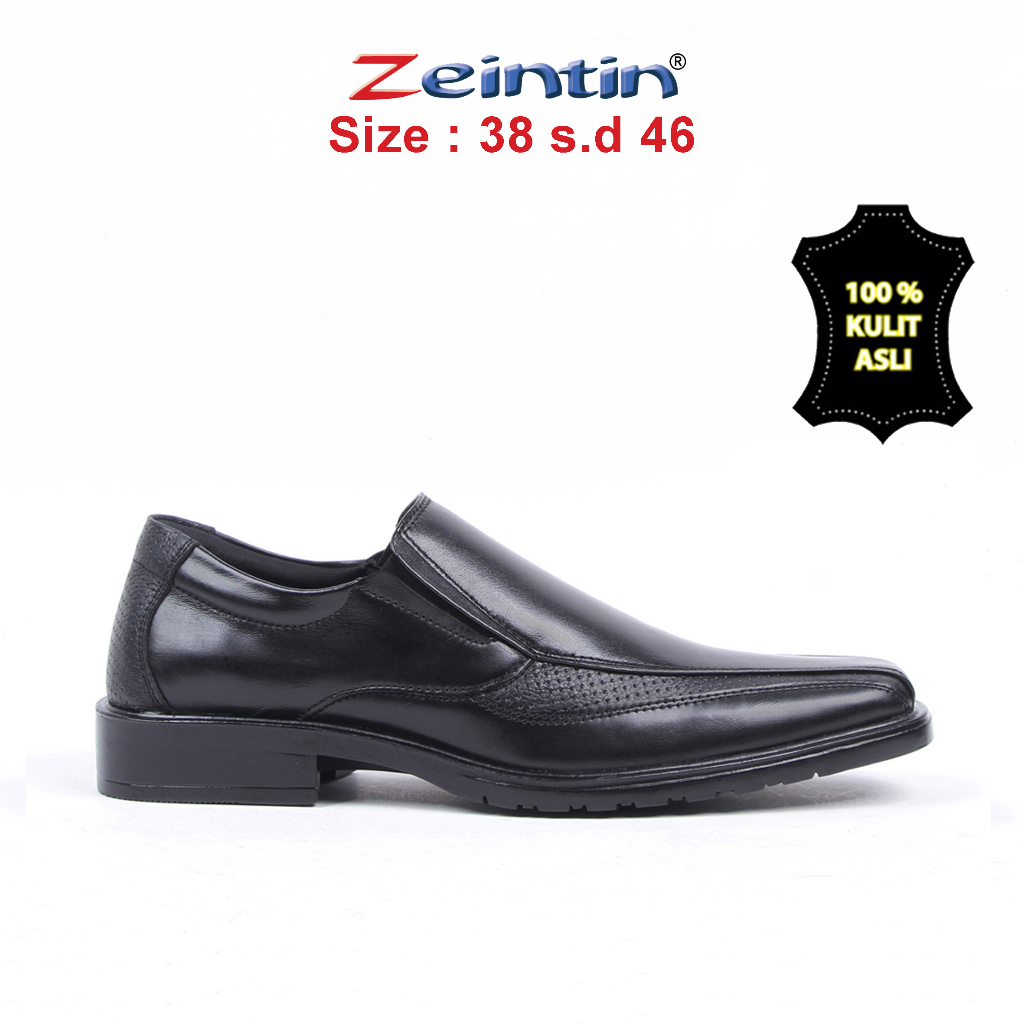 Zeintin - Sepatu Pantofel Sepatu Kulit Fantofel Pria Sepatu Formal Kuliah Kerja Kantor AJ Sepatu Pantofel Hitam Pria Formal Kantor Leather Swedian Premium