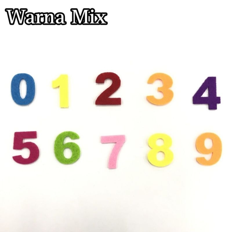 Angka Kain Flanel Tersedia 10 Angka (0-9)#BISA PILIH ANGKA YANG DIINGINKAN