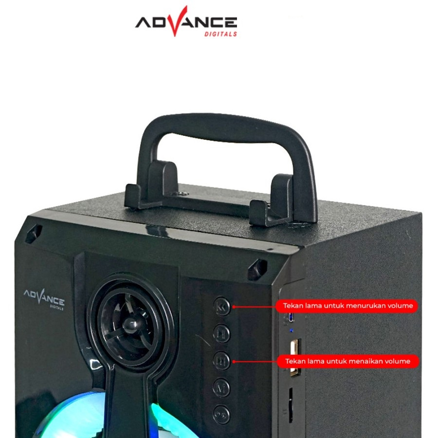 Advance Speaker Microphone + Mic S50 Speaker Karaoke Bluetooth - Hitam