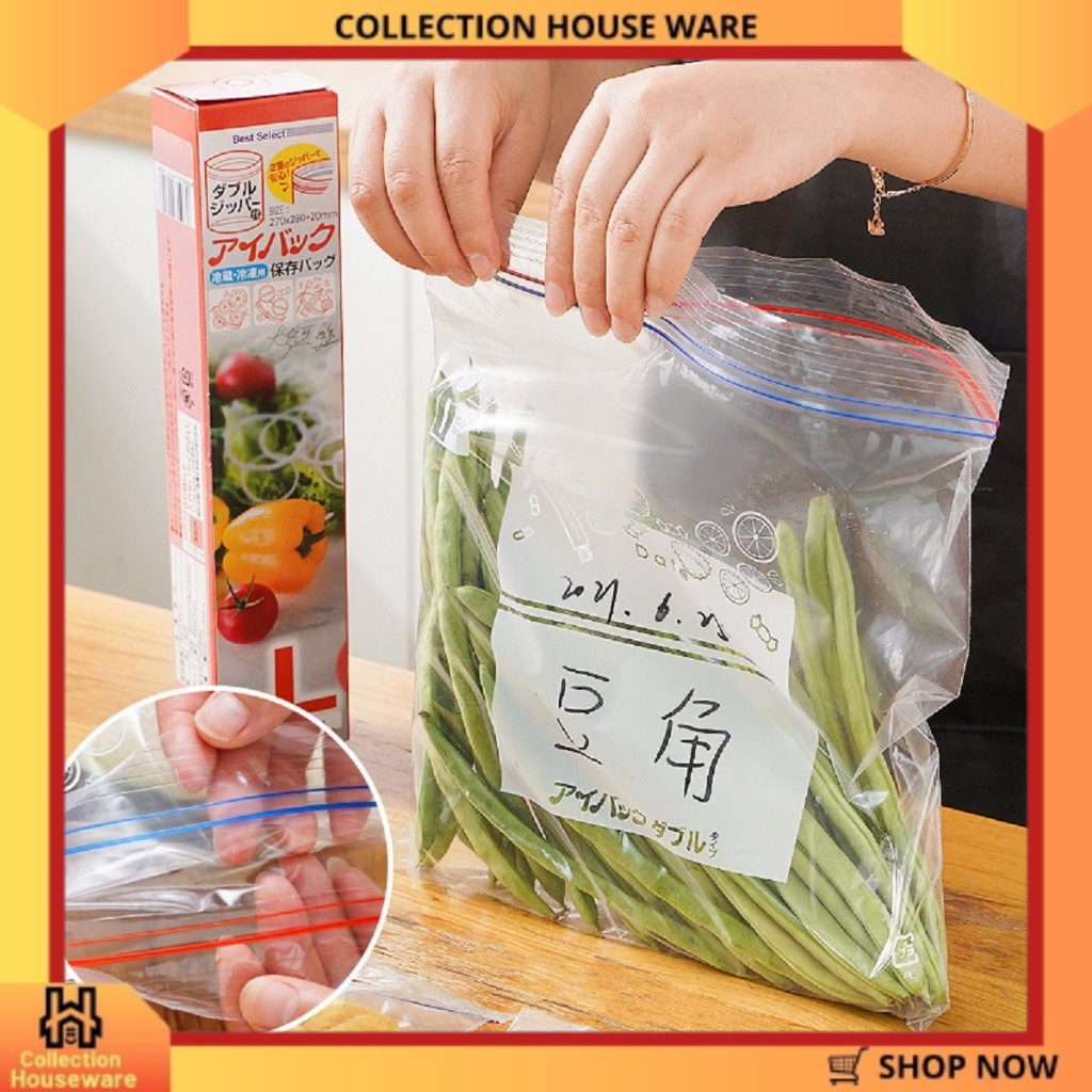 Plastik Ziplock Penyimpanan Makanan / Plastik Kulkas Double Ziplock