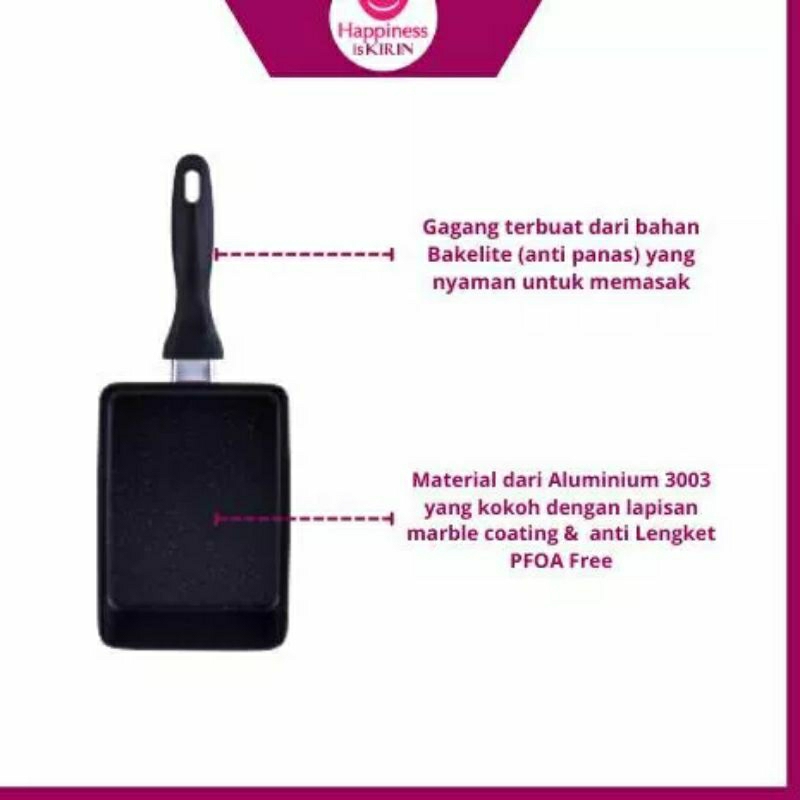 KIRIN EGG PAN 18cm LADO-LADO SERIES GRILL PAN EGG PAN TEFLON CLASSIC