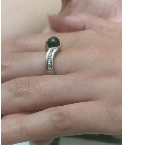 Cincin batu kalimaya black oval banten 100%