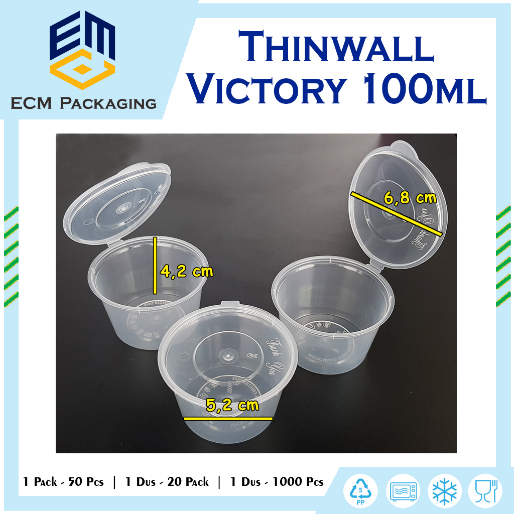 Thinwall Victory Cup 100ml / Cup Saos / Cup Sambal / Cup Puding
