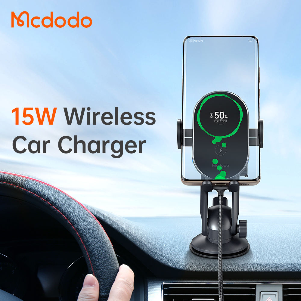 Mcdodo Car Holder Mobil 15W Dual Coils Wireless Fast Charging Dashboard &amp; Ac Vent CH-1600