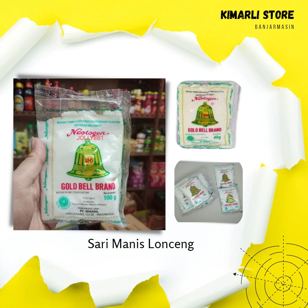 

KS022 // Sari Manis Cap Lonceng / Sari Manis Neotogen Gold Bell / Pemanis Makanan / Pemanis Minuman (40 gram) By. Kimarli