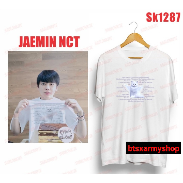 (SK1287) BAJU KAOS NCT DREAM NCT127 JAEMIN KUCING SAYAP