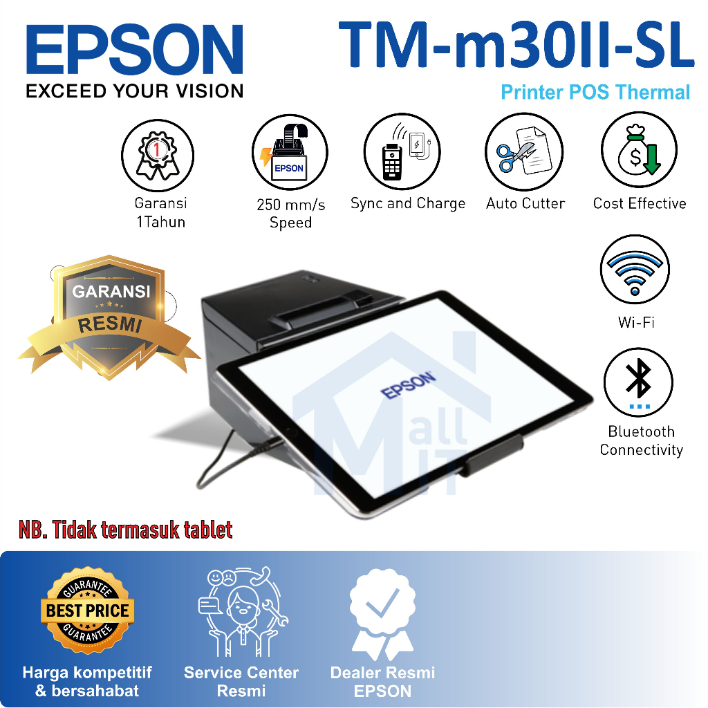 Printer Epson TM-M30II-SL TM-M30II SL TM M30 II SL KASIR POS Bluetooth