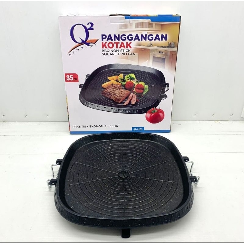 SQUARE GRILL PAN Q2-8135 panggangan kotak q2 grill pan q2 grill pan kotak q2 alat panggangan kotak