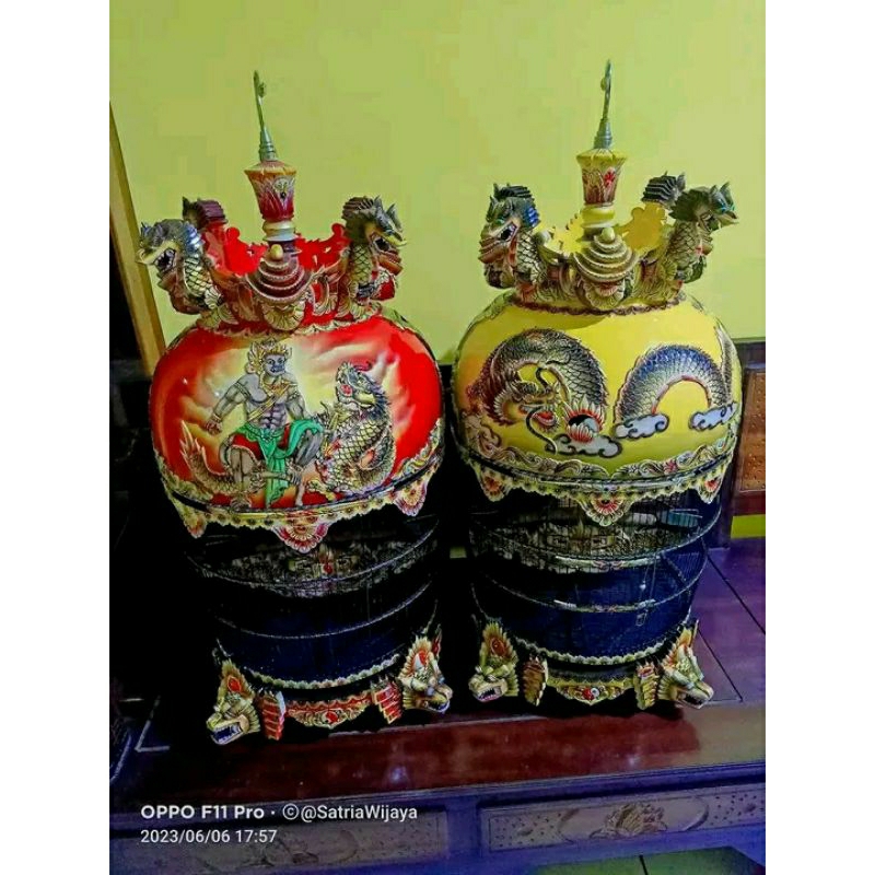 sangkar perkutut lomba motif naga