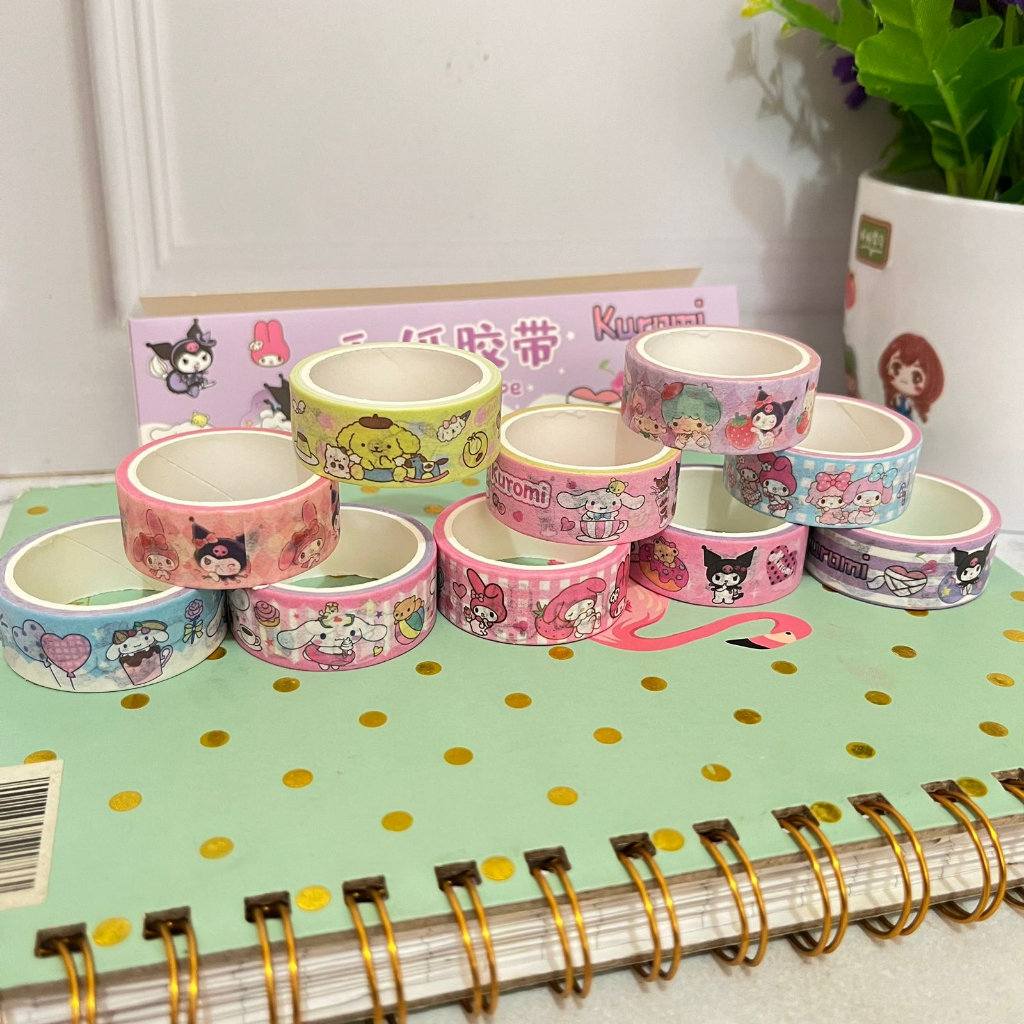 

Paket Washi Tape Isi 10 Roll Motif Sanrio- washi tape cute girl kado unik bungkus gambar hadiah sovenir alat tulis kerja sekolah kantor lucu