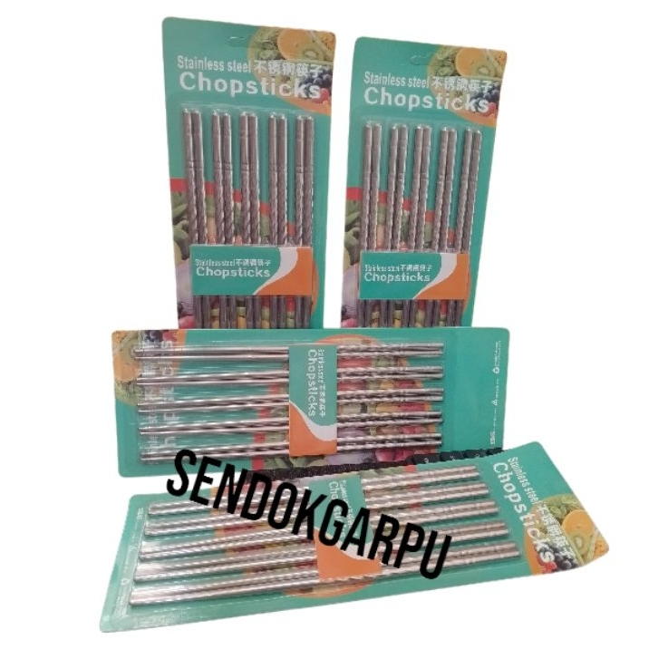 Sumpit Mie High Quality Stainless Steel 5 Pasang (10 Pcs) Stainless Steel