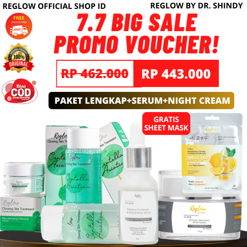 PROMO 11.11 Reglow Paket Perfect Glowing Facial Wash Day Night Cream Serum Toner dr Shindy Skincare Original Official