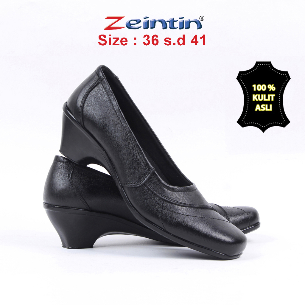 Zeintin - Sepatu Kantor Sepatu Pantofel Wanita Zeintin Hitam Big Size Sepatu Wanita Kulit BJ