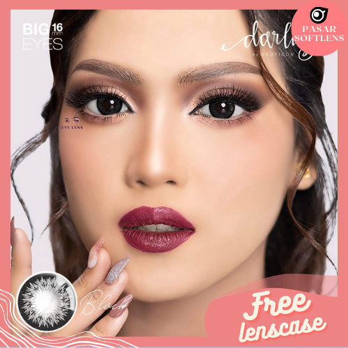 SOFTLENS X2 DARLING NORMAL &amp; MINUS -0.50 sd -3.00 FREE LENSCASE DIA 16MM BIG EYES GREY BROWN BLUE BLACK BY EXOTICON / Softlen Soflen Soflens
