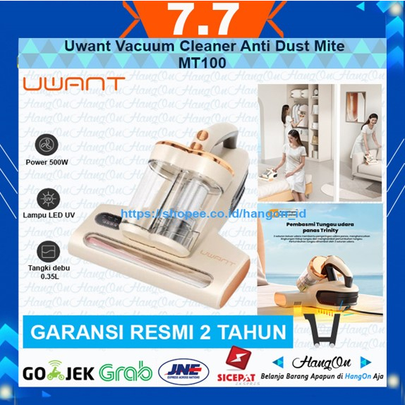 Uwant MT100 Vacuum Cleaner Dust Mite UV-C Double Cup Anti Debu Tungau Kasur Bantal Sofa Boneka Perawatan Rumah Kamar Sinar Ultraviolet LED