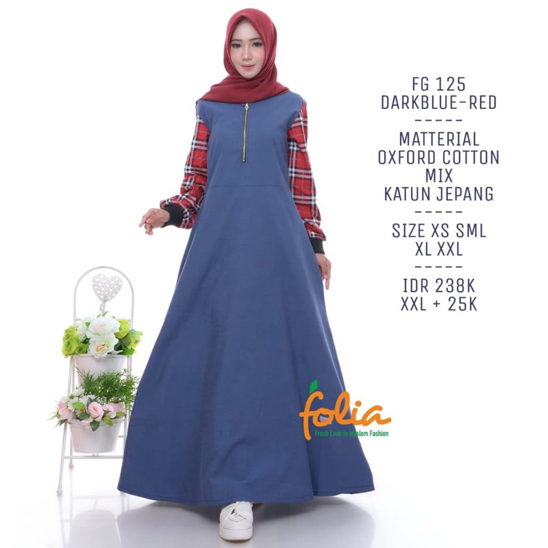 TERMURAH GAMIS DEWASA POLOS | GAMIS FOLIA FG 125 BAHAN KATUN