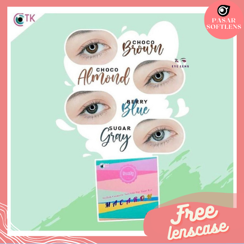 SOFTLENS MACARON MINUS -3.25 S/D -6.00 FREE LENSCASE DIA 14.5MM BY CTK / Softlen Soflen Soflens